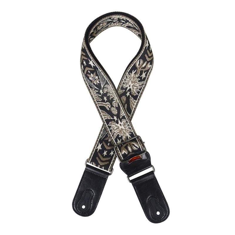 PU Leather Ends Comfortable Strap Acoustic Guitar Bass Strap Belt Accessories