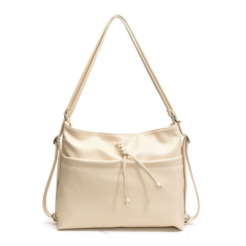 Ielgy Lazy Style Tote Bag Underarm Bag Bow Backpack Large Capacity Commuter Shoulder Bag
