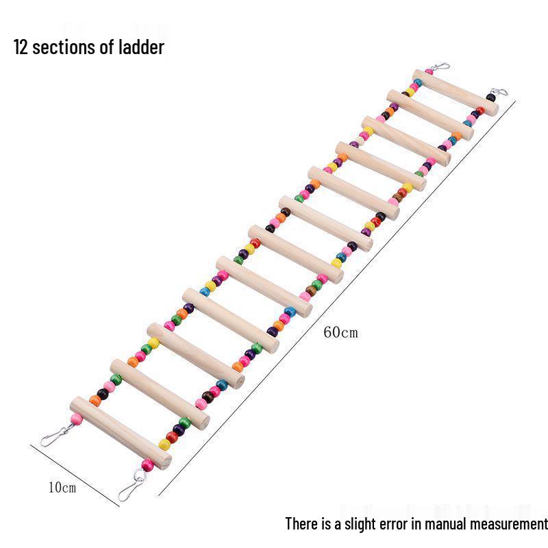 Colorful Bird Toys: Swing, Ladder, and Perch Set for Bird Cages