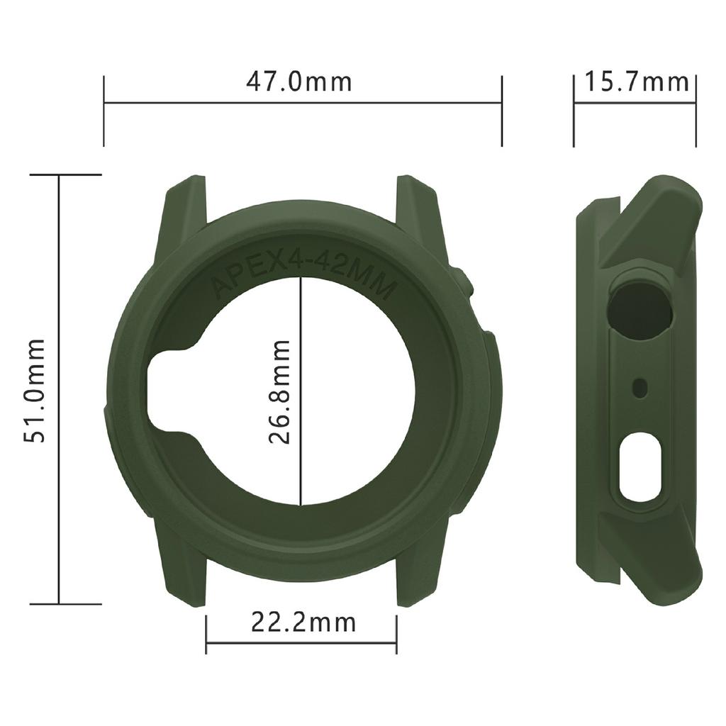 For Coros Apex 4 42mm Watch Case Soft Silicone Hollow Watch Frame Cover