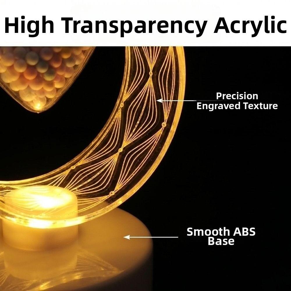 Acrylic Engraved Shade Acrylic Table Lamp Heart Pendant LED Lamp  Office Desk Ornament