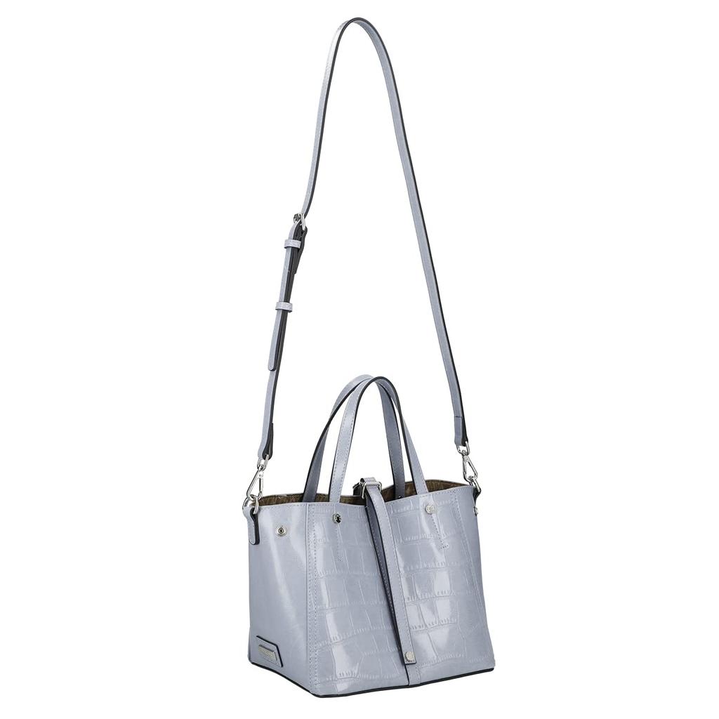 BARCOS Crocodile Embossed Shining Leather Handbag ONESIZE Black [BARCOS] Women's