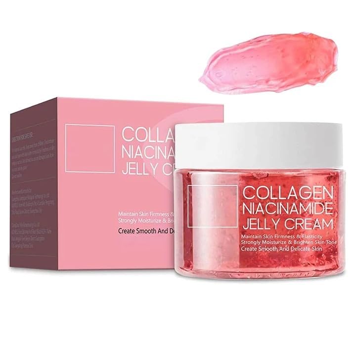 Collagen Jelly Cream for Face - Korean Skincare Collagen Cream with Niacinamide & Freeze-Dried Hydrolyzed Collagen | Pore Reducing, Moisturizing &