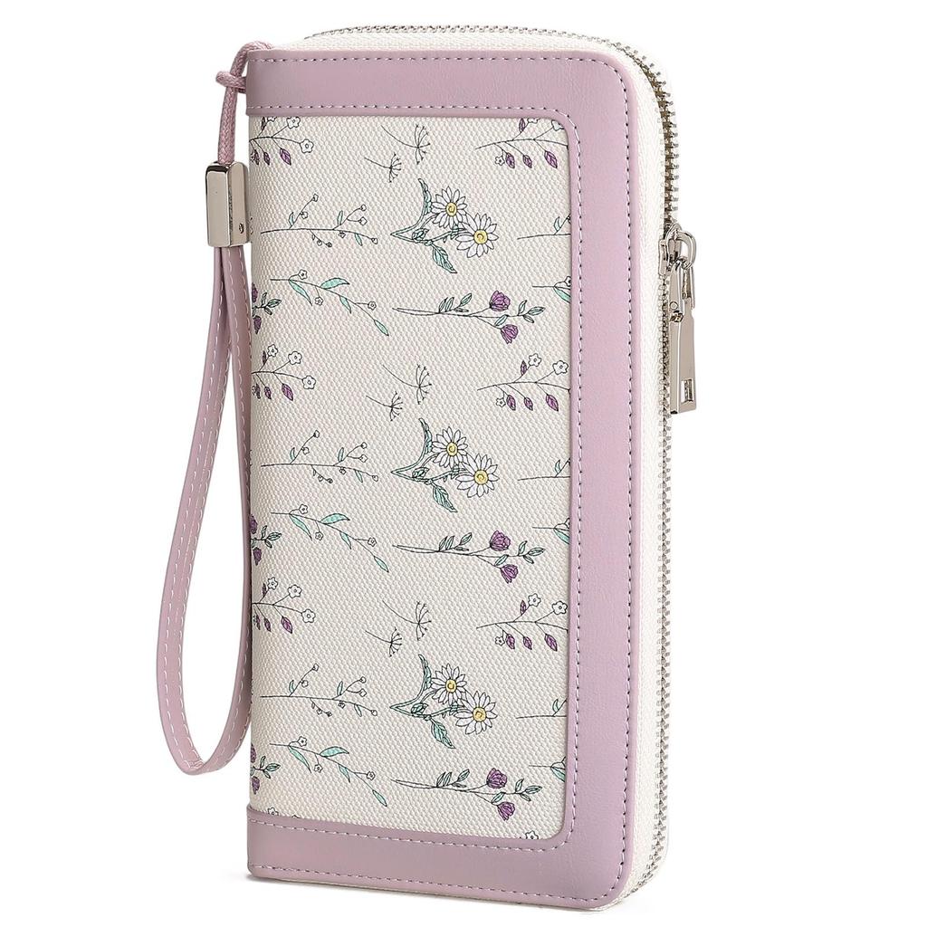RFID-diebstahlsichere Damenbrieftasche aus PU-Leder, großes Fassungsvermögen, lang und elegant mit mehreren Kartenfächern.