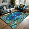 3D Ocean World Living Room Carpet Cute Lounge Décor Machine Washable Non-slip Lounge Rug Soft Fluffy Bedroom Bedside Mat Custom