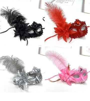 Venise Adulte Mascarade Masque de Princesse Femmes Luxe Plumes de Paon Masque Demi-Visage Fête Performance Carnaval Costume Cosplay
