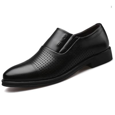 Men's Business Formal Leather Shoes Perforated Breathable Men's Shoes Hollowed Out Single Shoes All-match Casual Shoes