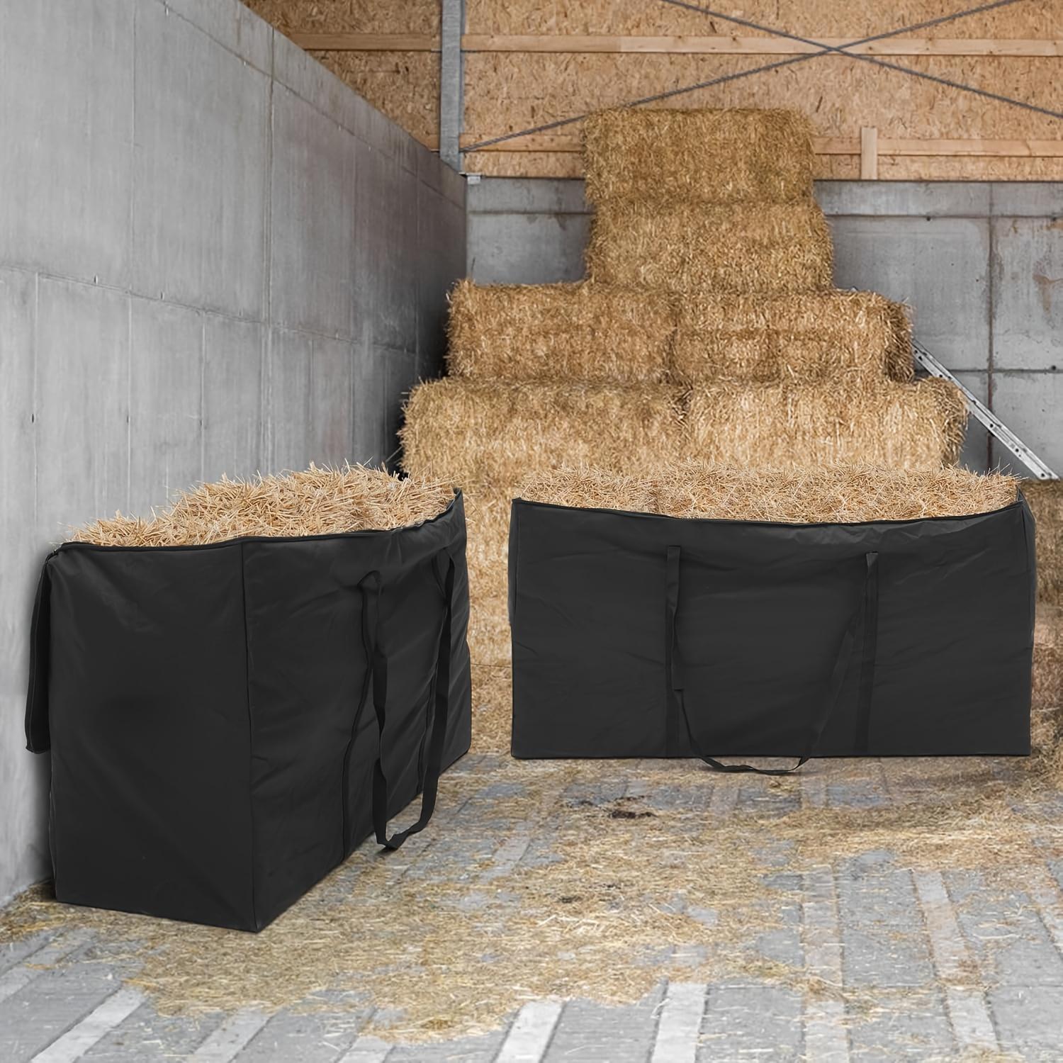 

Universal Slow Feed Hay Bag for Horses, Cattle & Sheep, Heavy-Duty Large Capacity, Durable & Portable for Pasture & Stable 115x36x59cm чорний