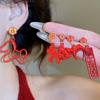 Fashion Jewelry Chinese Style Pony Earrings Zinc Zinc Alloy Red Drop Earrings  Woman