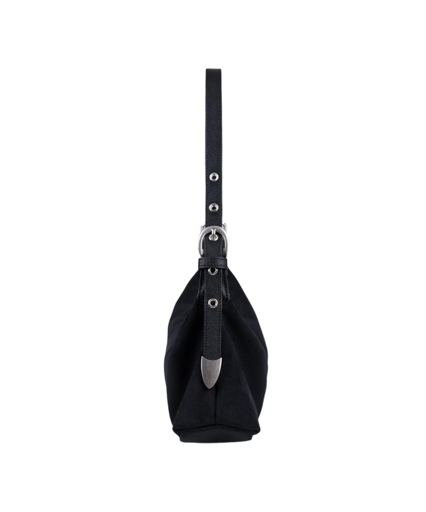 Milk Wave Velvet Pierce Tail Shoulder Bag [Black]