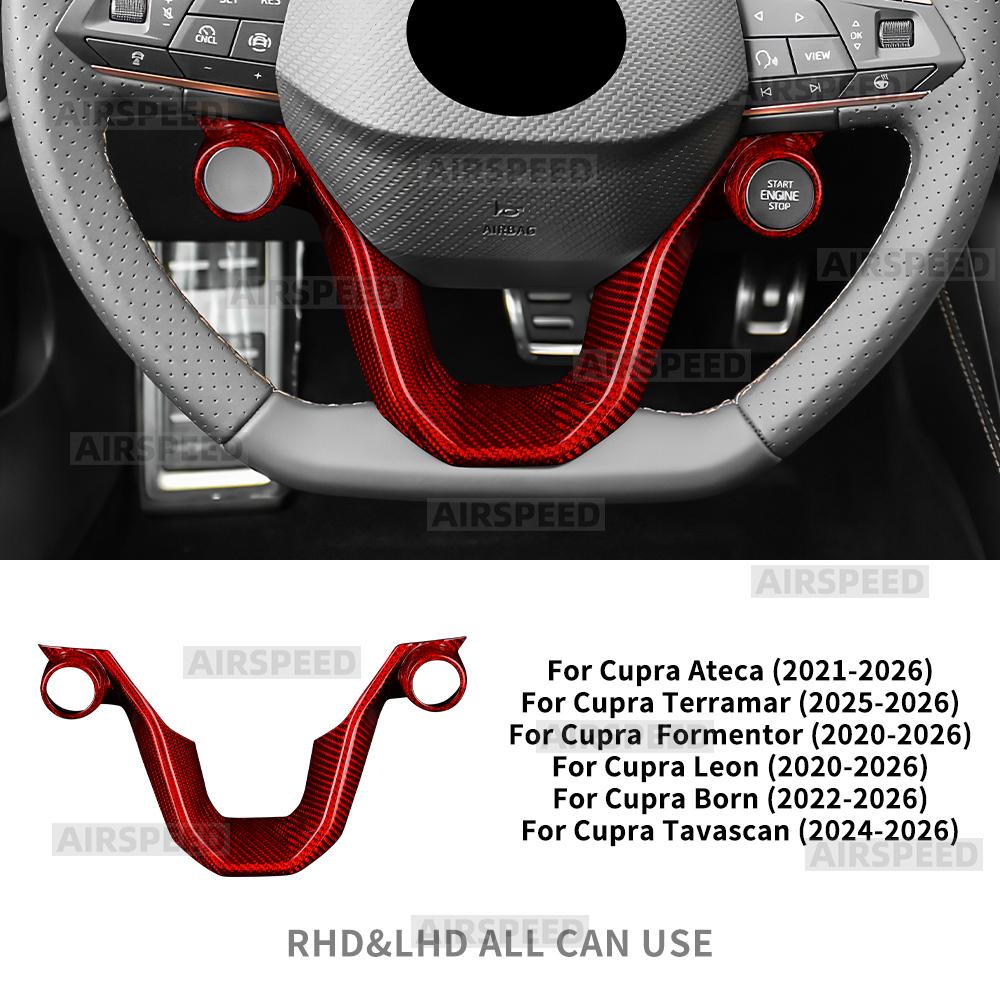 Dry Carbon Fiber Trim For Seat Cupra Formentor/Cupra Leon 2020-2026,Cupra Ateca 21-26,Cupra Terramar 25-26 Car Steering Wheel