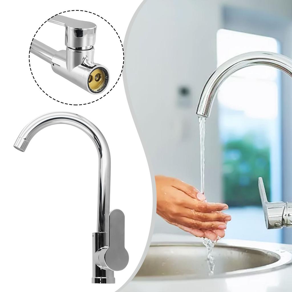 Bathroom Faucet Polished Chrome Plated Swivel Basin Sink Cold Hot Mixer Tap