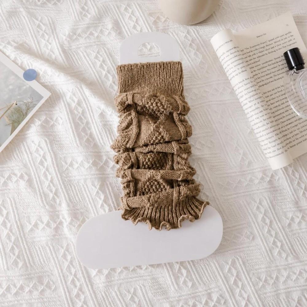 Knitted Knee Socks Solid Color Foot Cover Socks JK Style Knee Sleeves  Winter Season