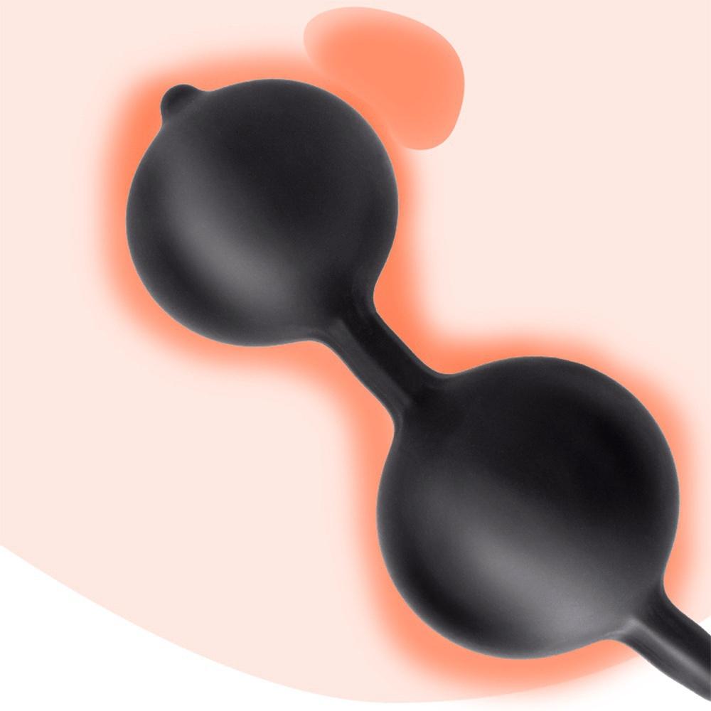 Inflatable Anal Plug with Steel Balls Prostate Massager G-spot Clit Stimulator Adult Toys for Men