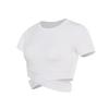 Women's Sports Slim Cross T-shirt Exercise Fitness Tops Revealing Yoga Clothing Running Exercise Short Sleeve