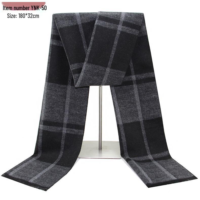 Sciarpa scozzese calda invernale da uomo 2025 - Stile europeo e americano, imitazione cashmere, motivo jacquard