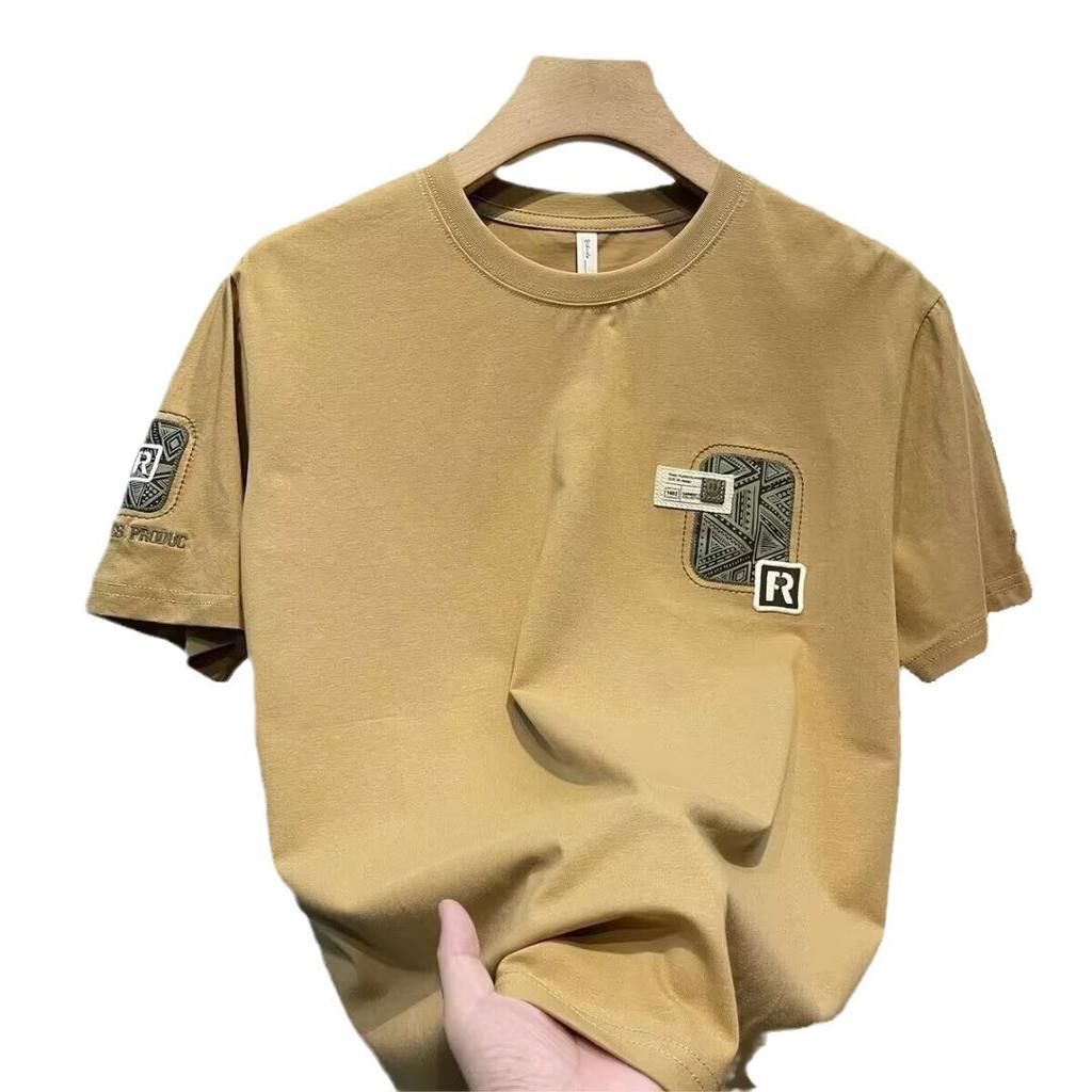 Summer Short Sleeve T-Shirt Men'S Fashion Trend Printed T-Shirt Versatile Bottom Shirt Top Year