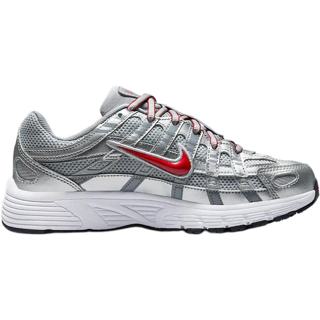 Nike P-6000 GS Metallic Silver Gym Red Kids Sneakers Flat-Silver Cool-Grey HV5064-002