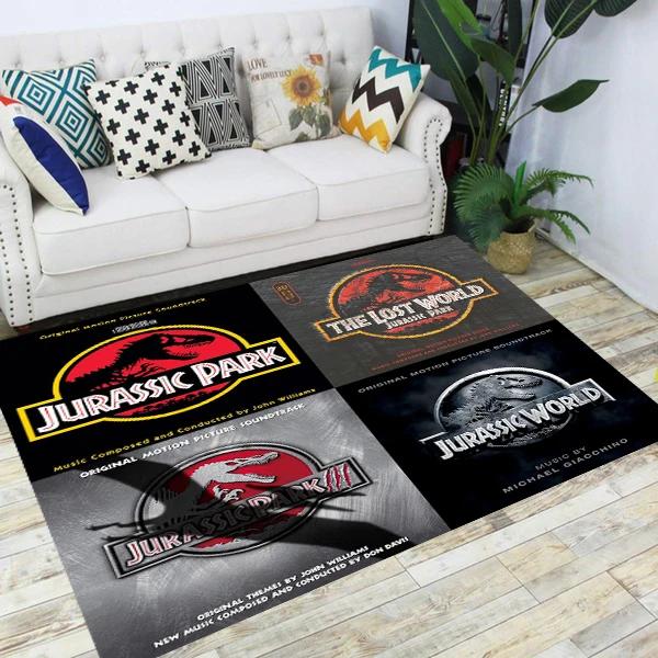 Jurassic Park Dinosaurier-Cartoon-Teppiche, rutschfester Teppich für Wohnzimmer, Schlafzimmer, Fußpolster-Dekoration, Kinderspiel-Bodenmatte