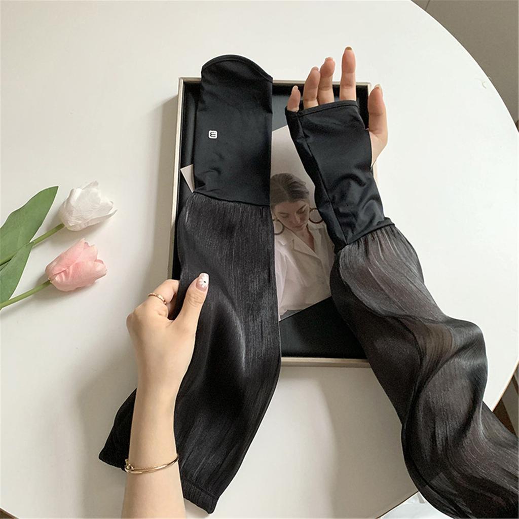 Fashionable Sports Arm Sleeves With Ice Silk Cooling Flexibility Sweat Wicking For Motorcycle Jogging