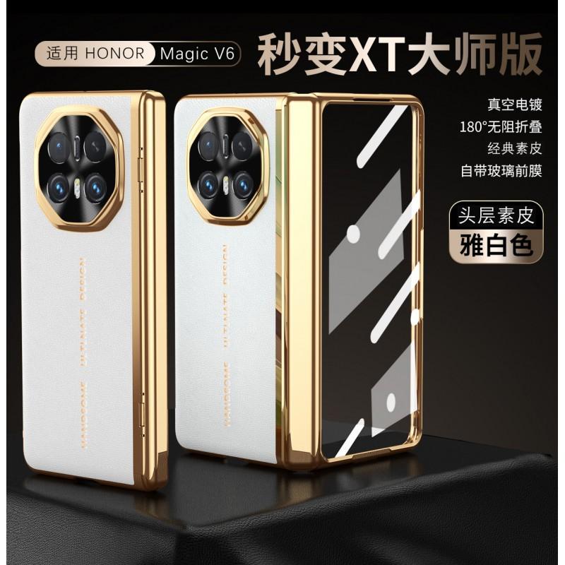 Premium Vollschutz Klapphülle für Honor Magic V6 V5 V3 Stoßfeste Leder-Optik Hülle mit Ständer Anti-Fingerabdruck