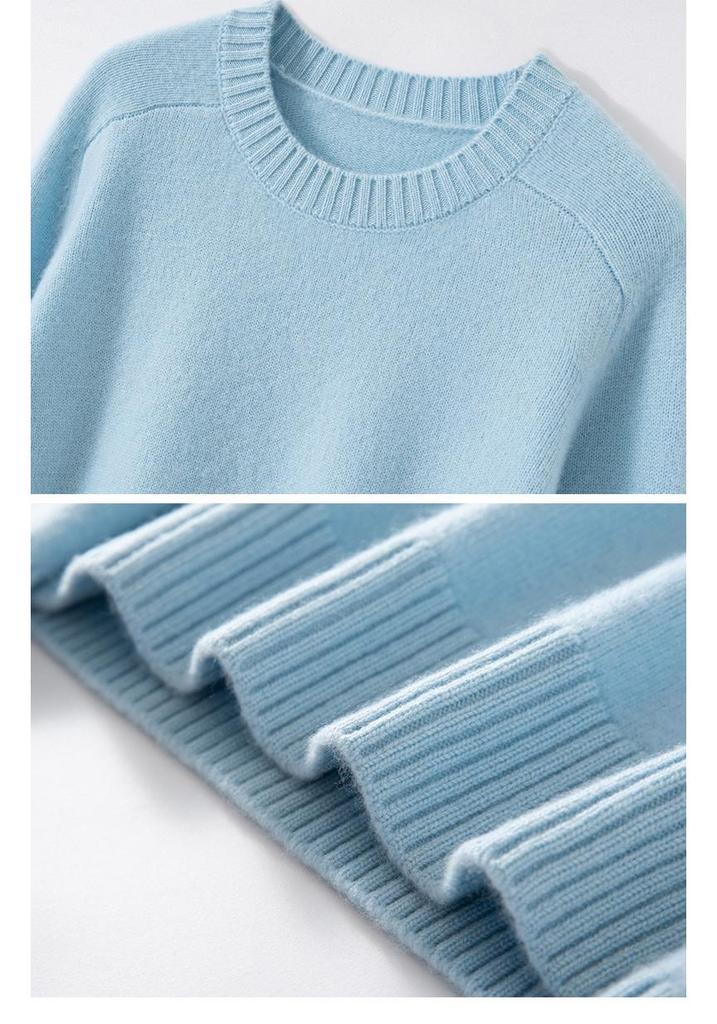 Women's Cashmere Knit Base Layer Shirt - Autumn/Winter Fashion, Versatile, Soft, Comfortable, Slimming, Loose Fit