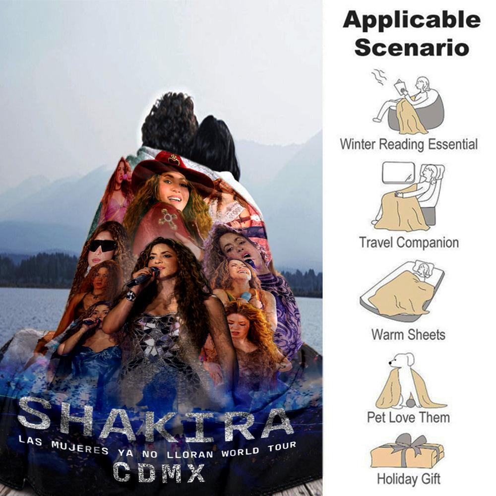 Shakira Print Flanelldecke Hohe Qualität Warm Bequem Decke für Alle Jahreszeiten Perfekt für Geschenke Heimdekoration
