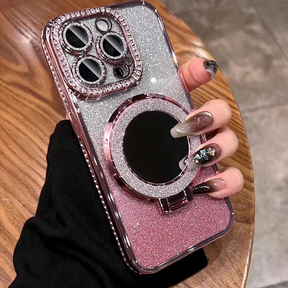 Specchio Ritocco, Adatto per Custodia Telefono Samsung S24ultra Diamante Acqua, Copertura con Supporto Magnetico S23, S22 ULTRA