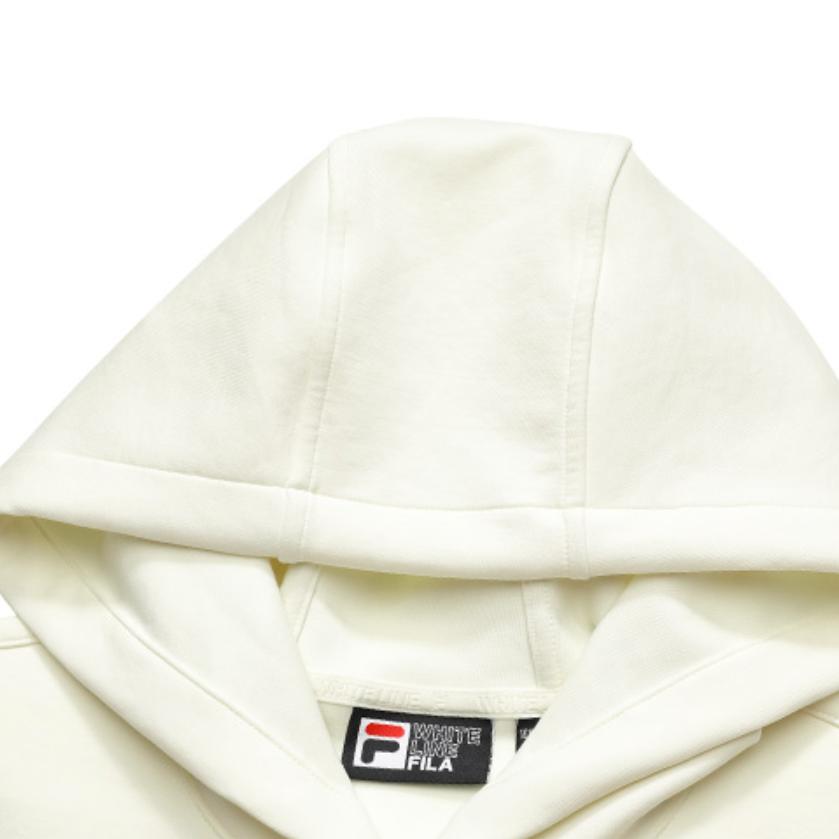Fila Casual Basic Letter Simple Long Sleeve Hoodie Women Hoodies Pearl-White F11W248203F-IV
