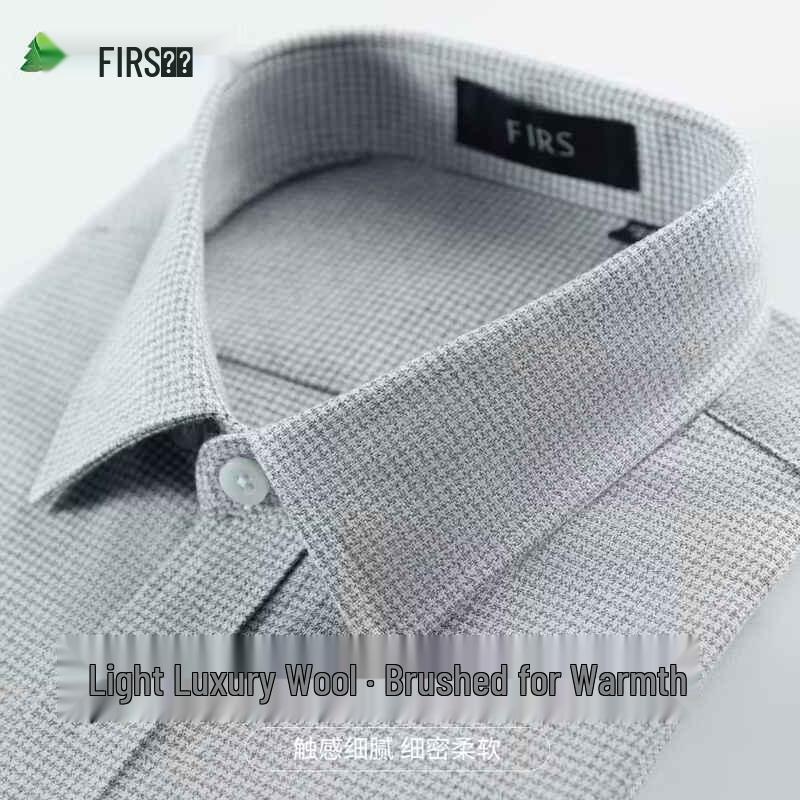 FIRS Men s Wool Blend Brushed Plaid Long-Sleeve Shirt 43