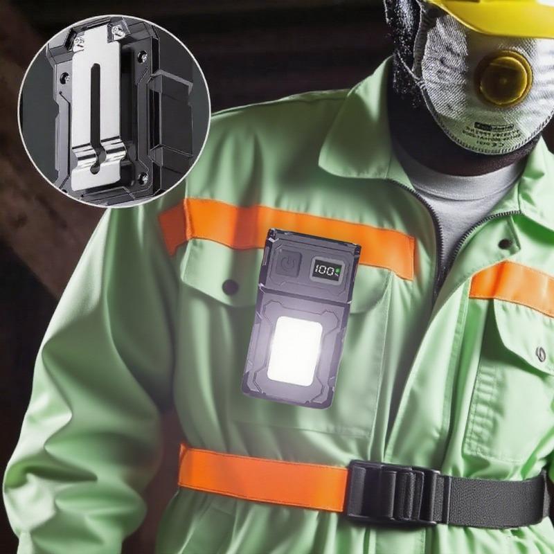 Rotating Ultra Bright Mini LED Flashlight Rechargeable Portable COB Work Light Illumination Suitable for Outdoor Camping Power Outage