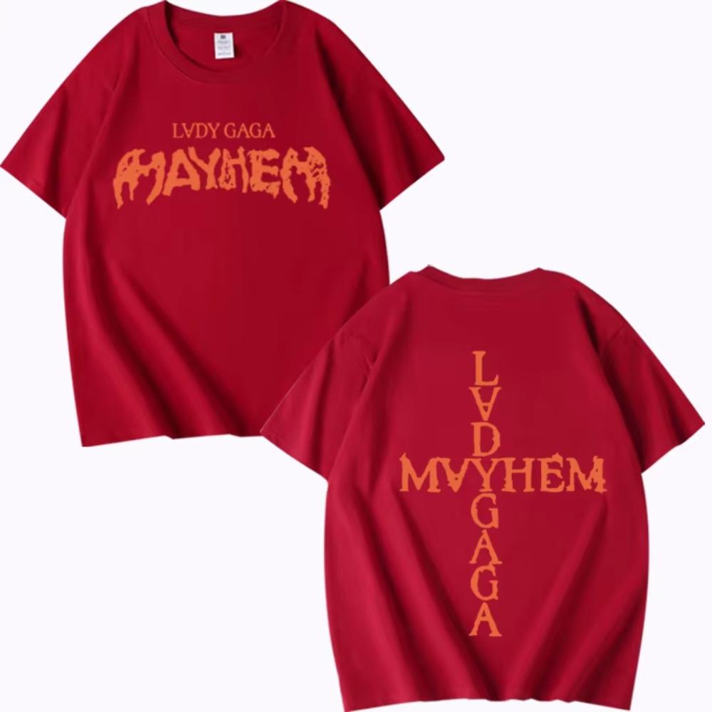 Lady Gaga Mayhem New Album T Shirt Men's Women Oversized Cotton Cool Hot Sale Short Sleeve Summer Print Unisex Plus Size Tops