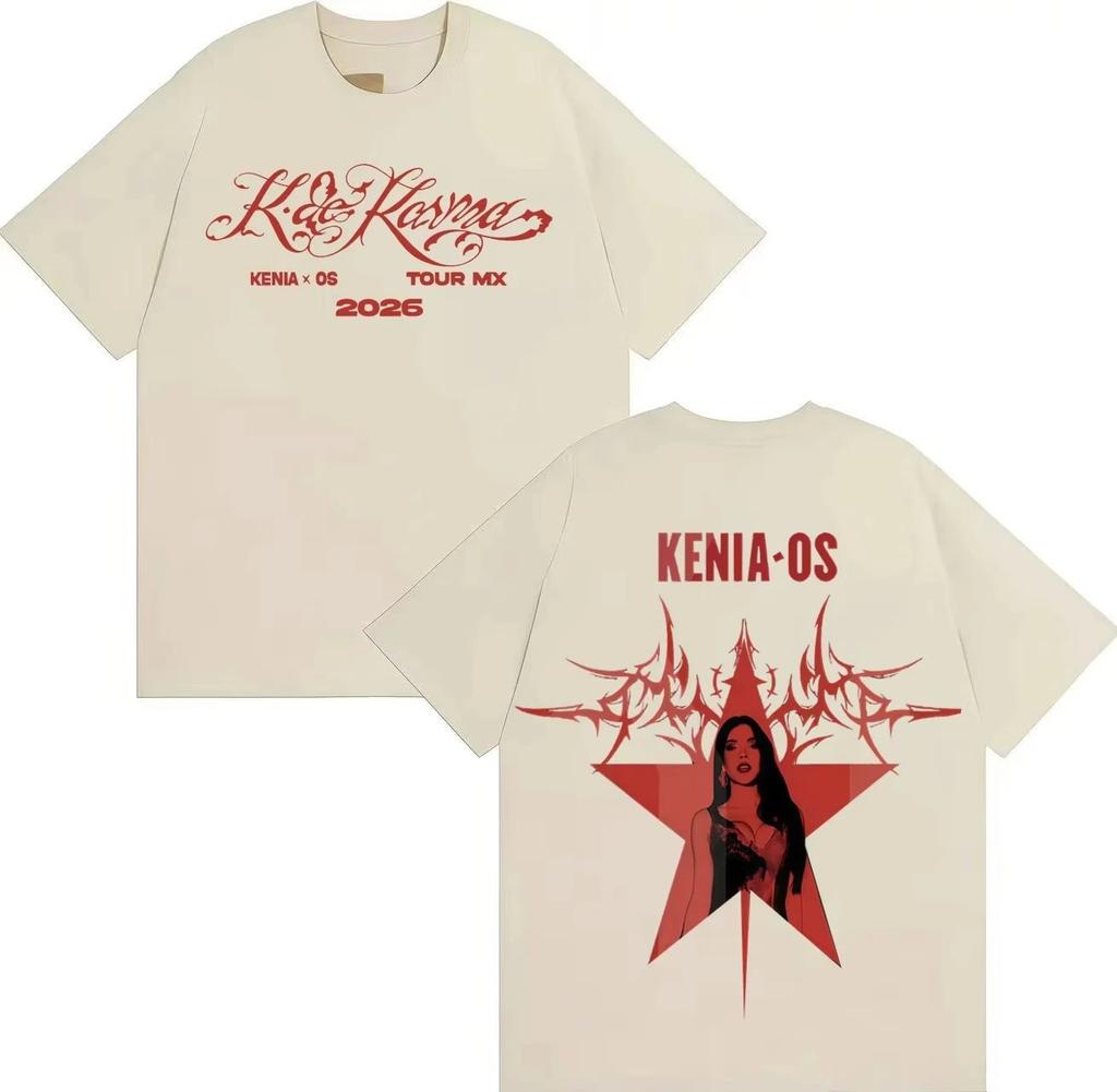 Singer Kenia Os 2026 New Album Merch Tshrits Men Women Hip Hop Tee Fans Casual Fashion Comfort Gothic Clothes Streetwear