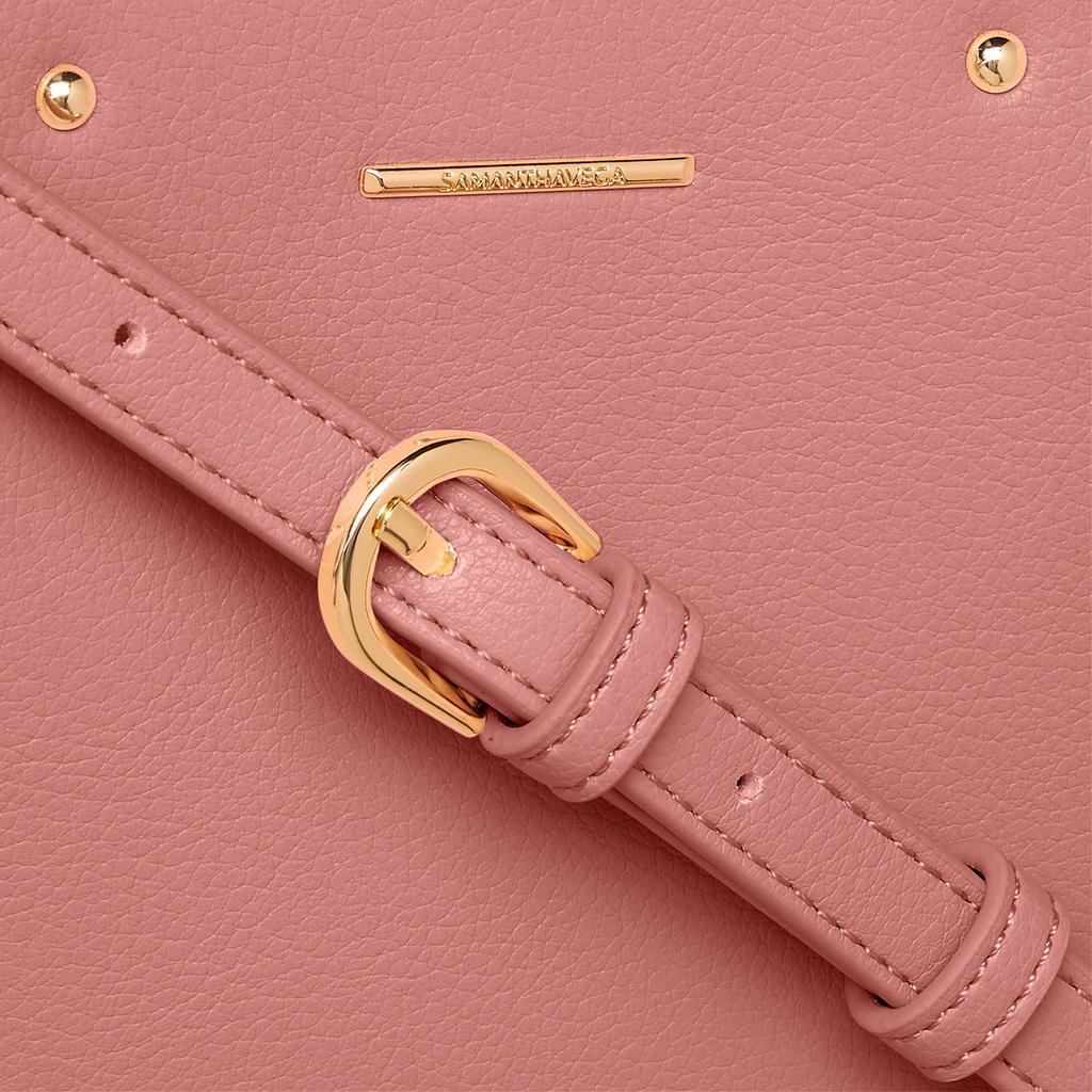 SAMANTHAVEGA Women's Magenta Frill Tote Bag with Heart Pouch