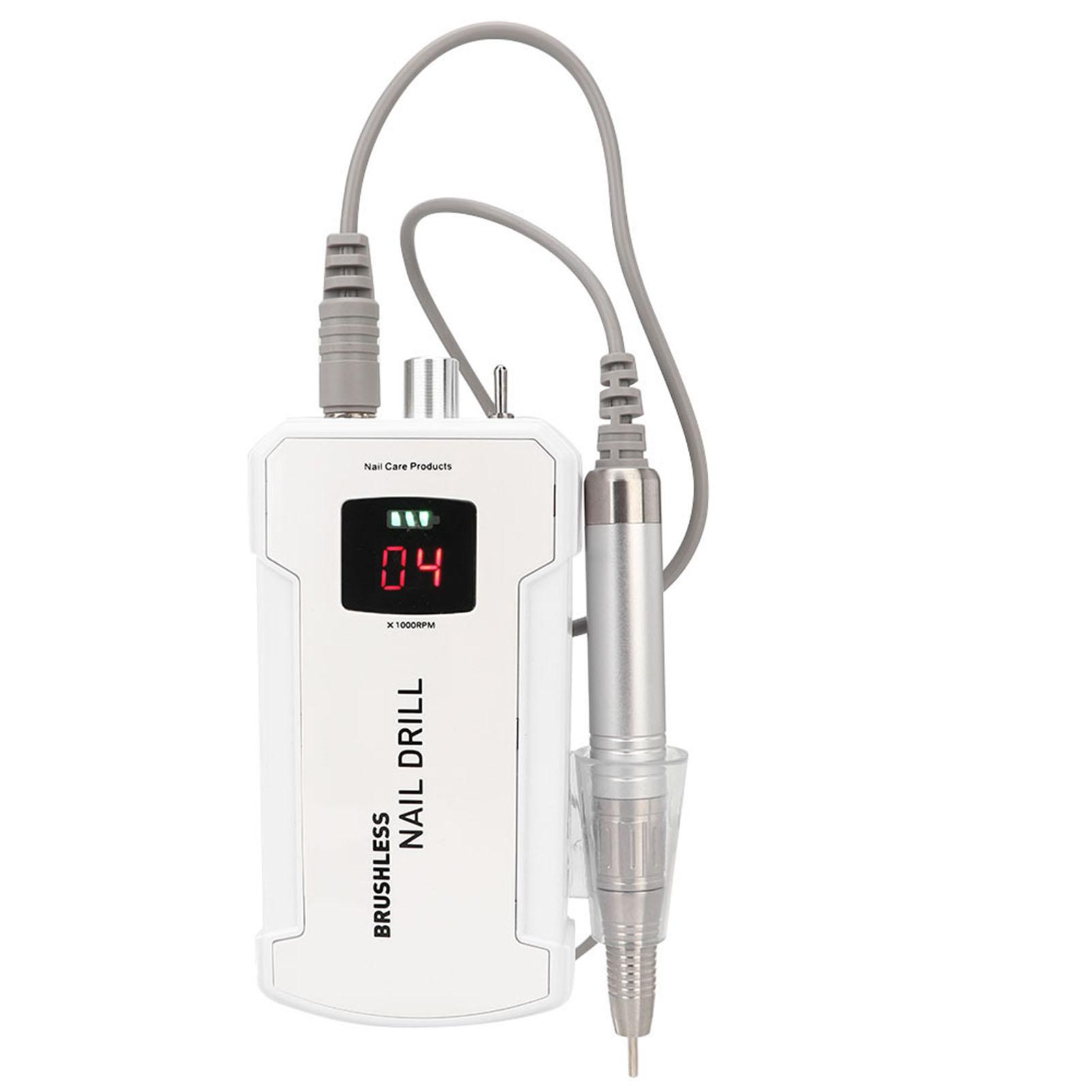 

25000 об/мин Портативная машинка для сверления ногтей Электрическая шлифовальная полировальная машинка для ногтей Маникюрный инструмент Белый EU Plug