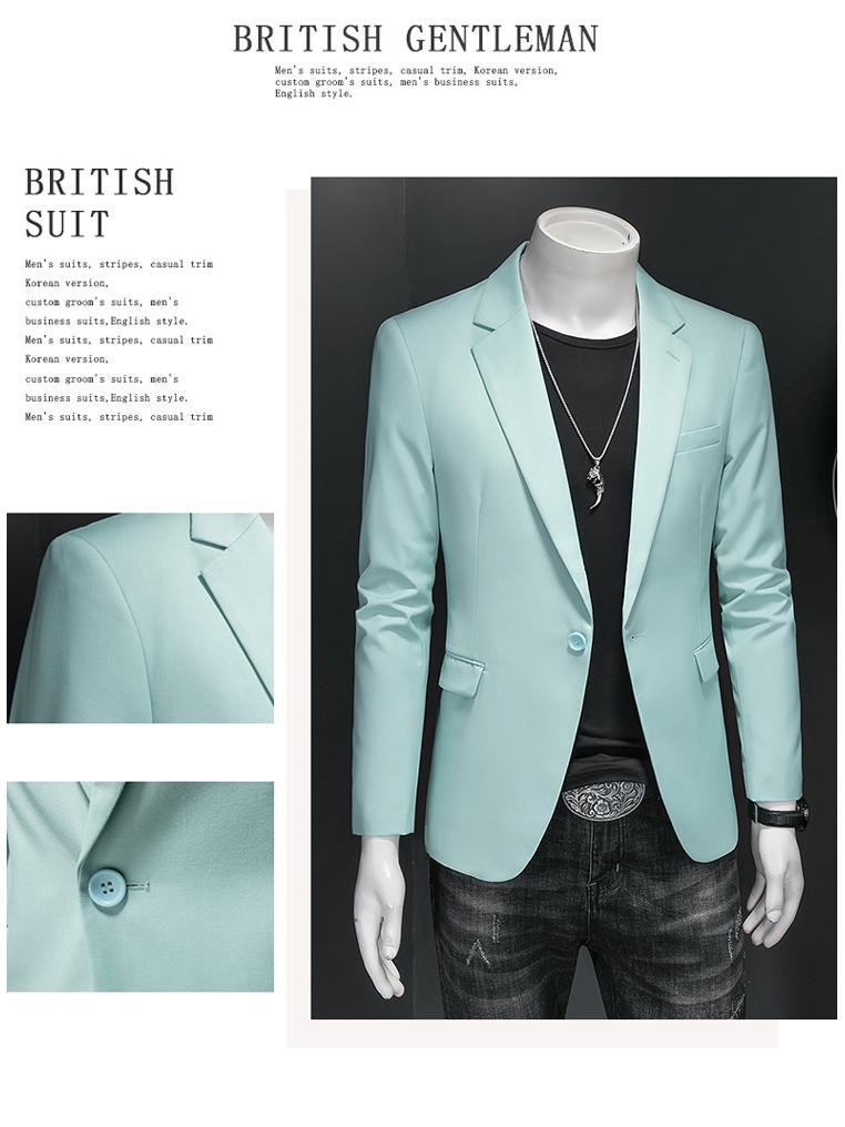 Men's Plus Size Slim Fit Blazer - Wedding & Business Attire