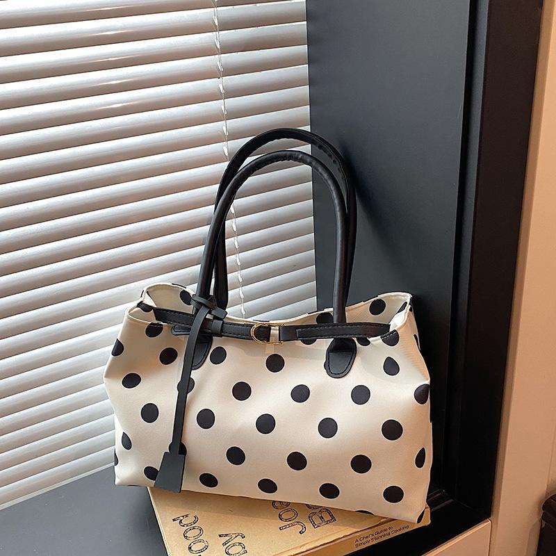 2026 Women's Large Capacity Polka Dot Tote: Stylish, Casual Shoulder Bag for Work & Commute