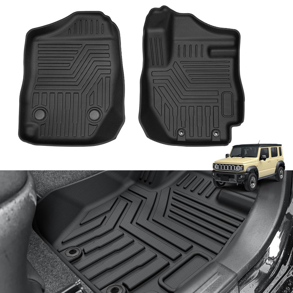 Virauto 3D Floor Mats for Suzuki New Jimny and JC74W Automatic Transmissions Compatible with and Nomad 2018 and TPE Scratch and Stain Abrasion Easy
