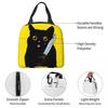 Borsa Termica per Pranzo Gatto Nero Cartone Animato con Coltello per Donne Bambini Scatole per Cibo Portatili Borsa Termica per Pranzo Tote