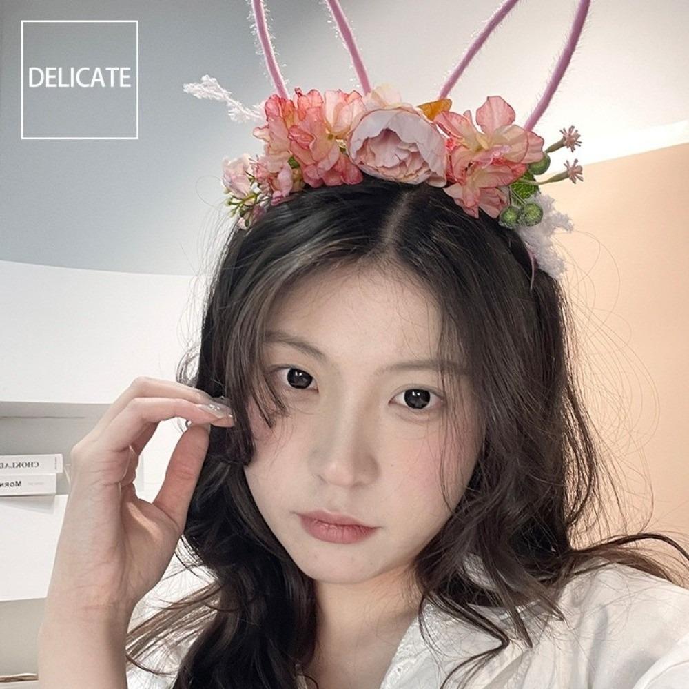 Forest Easter Garland Colorful Bunny Ears Hair Hoop Funny Rabbit Ears Headband  Party Supplies