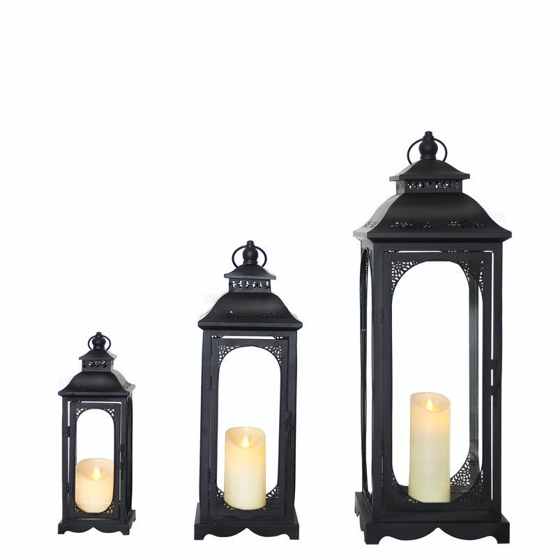 European Style Wrought Iron Hurricane Candle Lantern for Weddings and Home Decor