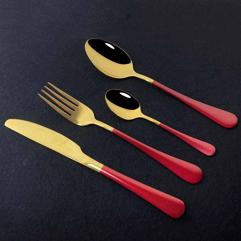 24Pcs Mirror Polished Blue Cutlery Set Stainless Steel Dinnerware Set Knife Fork Coffee Spoon Tableware Set Kitchen Dinner Silverware Set