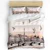 New York Sketch City Bettbezug Bett Bettwäsche Set Für Doppelbett Heimtextil Bettdeckenbezug Kissenbezüge Schlafzimmer Bettwäsche Set (Kein Blatt)