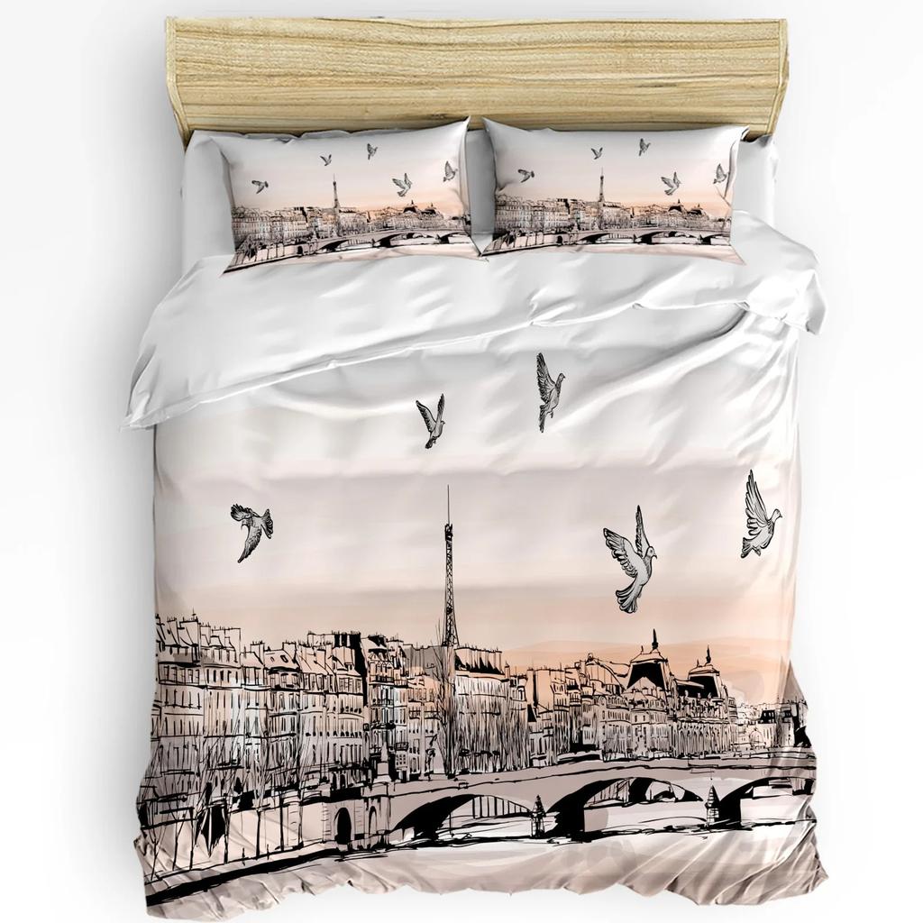 New York Sketch City Bettbezug Bett Bettwäsche Set Für Doppelbett Heimtextil Bettdeckenbezug Kissenbezüge Schlafzimmer Bettwäsche Set (Kein Blatt)