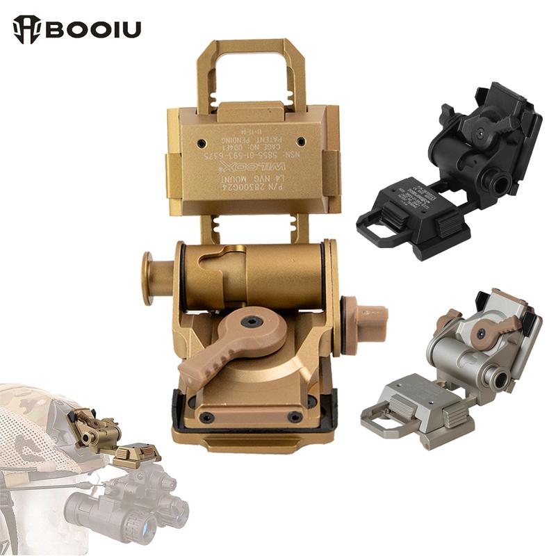 BOOIU Metal/Nylon L4G24 NVG Hjelmmonteringsholder til PVS15/18 GPNVG18 Brille Natkikkert Støtte Udendørs Taktisk Hjelmbeslag