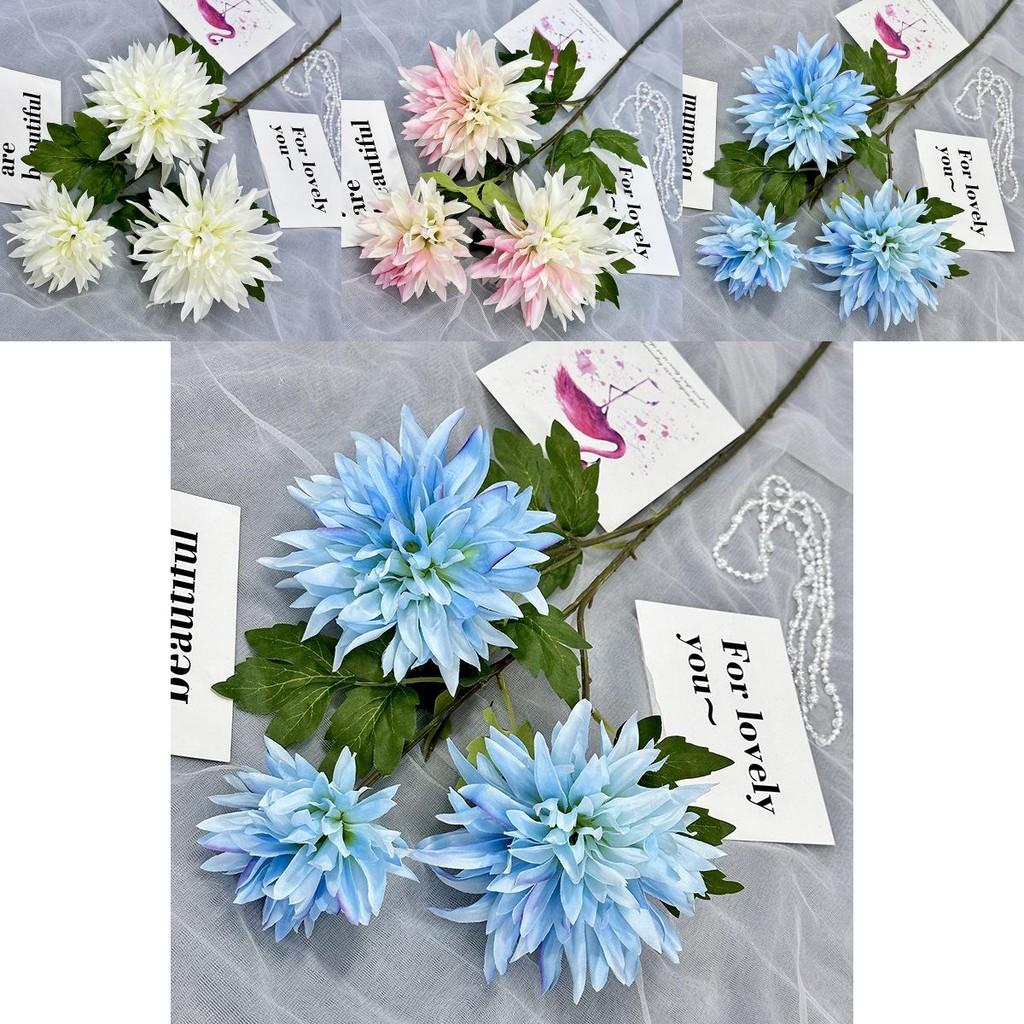 New Simulated Flower Threeheaded Yuanbao Lotus Wedding Scene Decor For Home Party Gift