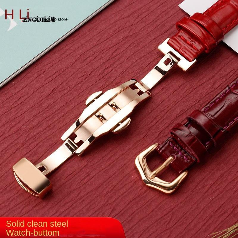 women's Bright smooth cowhide watch strap 14mm 15mm 16mm 17mm 18mm For Cartier Solo Key TANK London crocodile leather watchband
