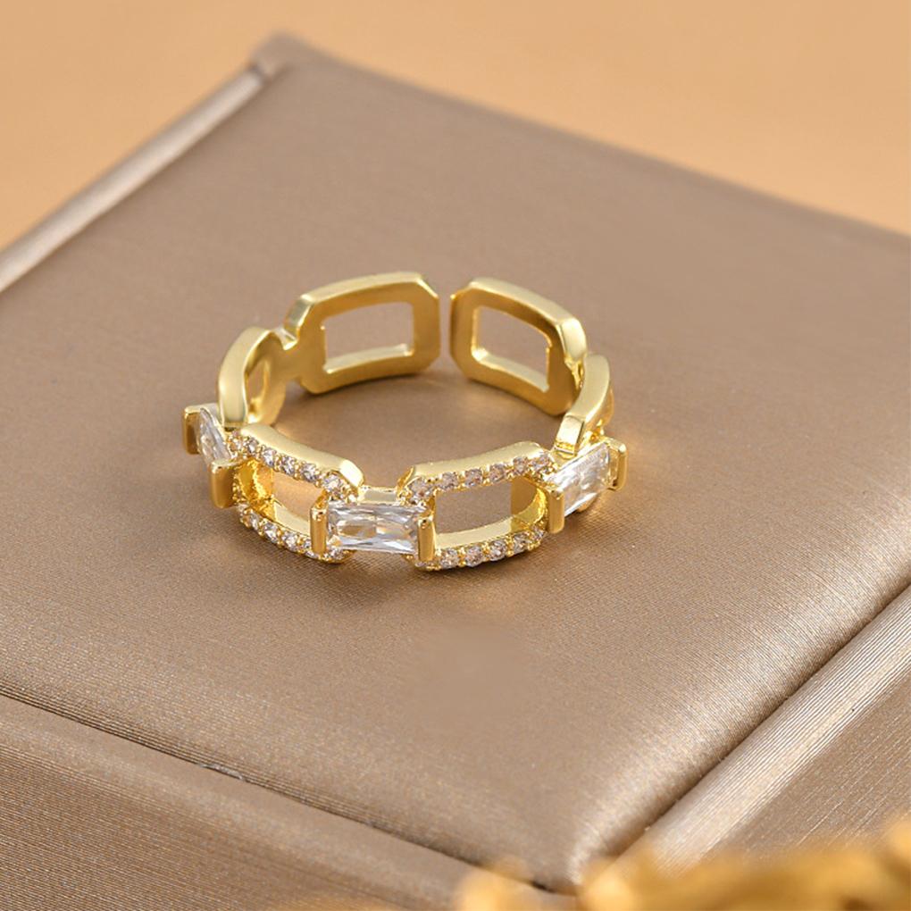 Women Ring Fashion Crystal Embedded Decorative Hand Jewelry Rhinestone Dressing Elegant Trendy Decoration Craft Hanging