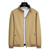 Men's Washed Cotton Casual Jacket - Spring/Autumn, Stand Collar, Dad's Top
