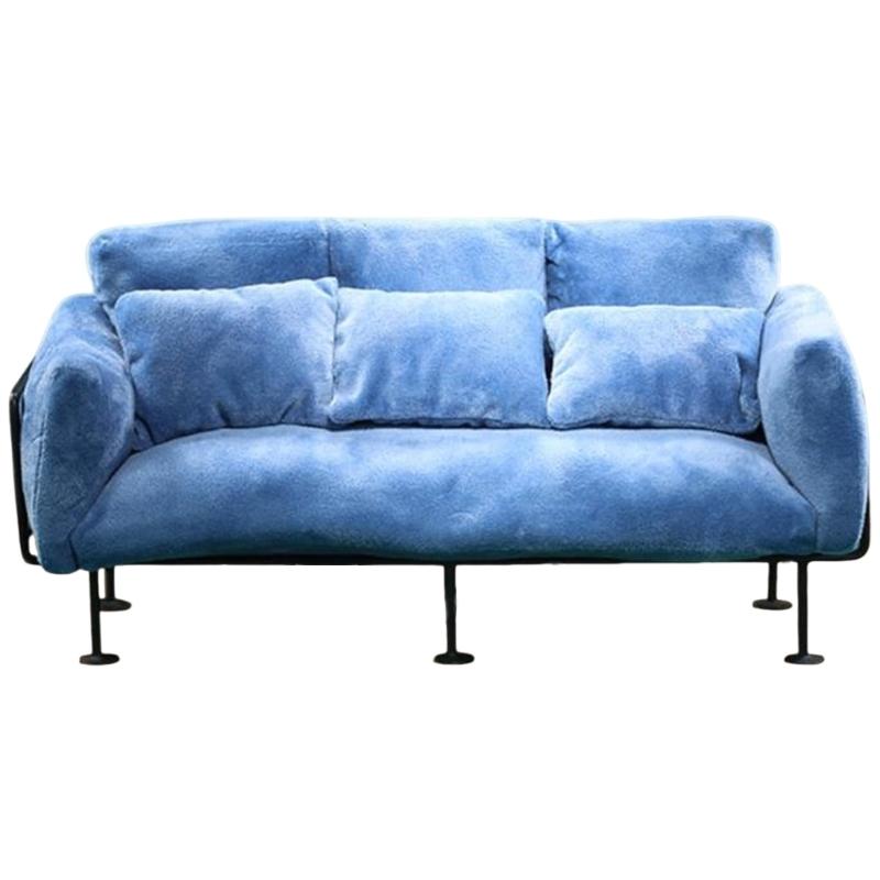 European Styles Velvet Sofa Furniture With Removable Cushion And Metal Frame for 1/6 Doll House Scene Display Accessories